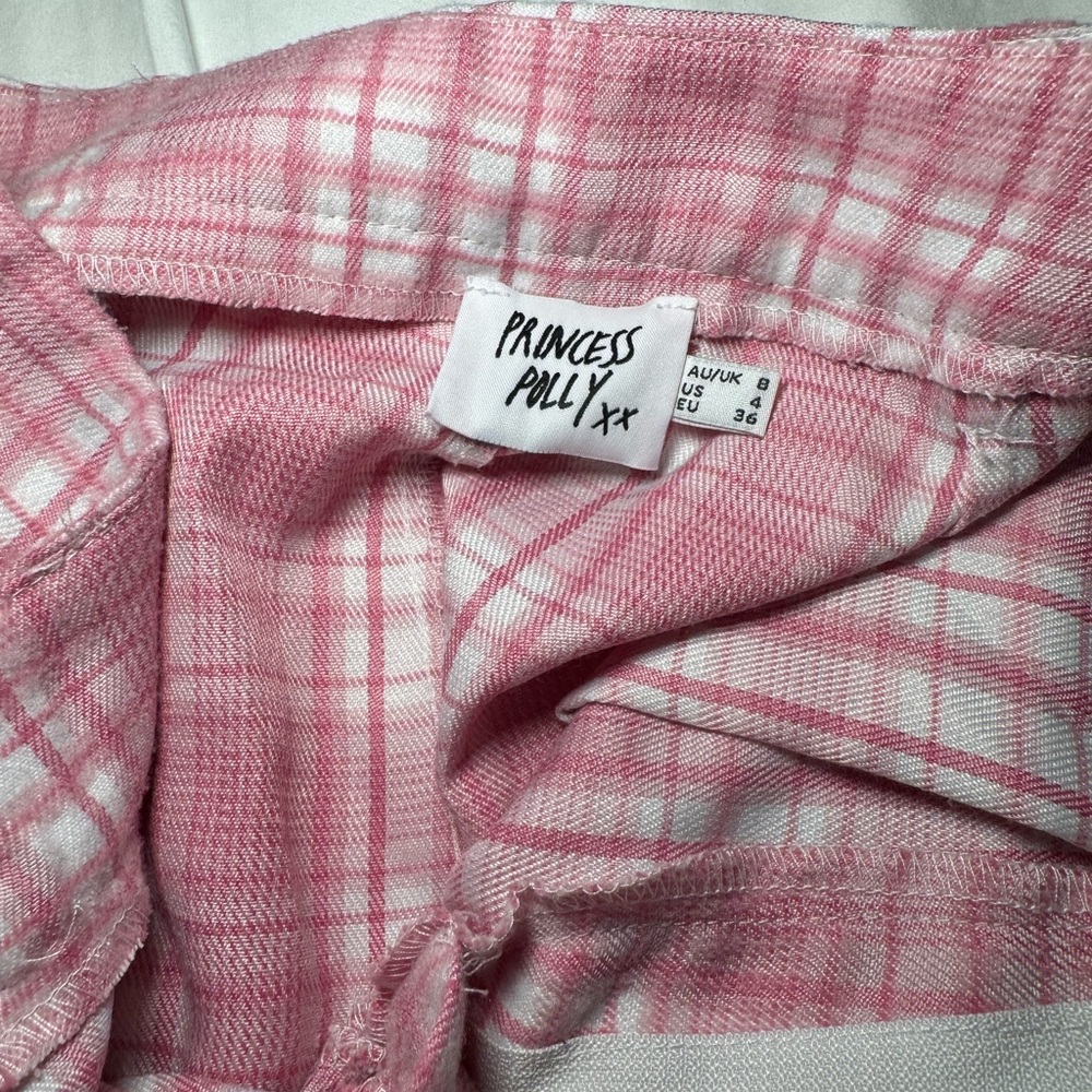 Princess Polly Pink Plaid Straight Leg Pants - Picture 5 of 6